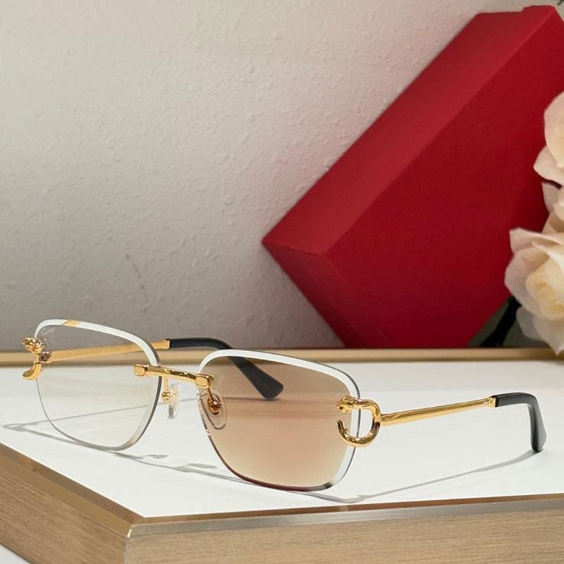 Frameless sunglasses with color signify transition lenses