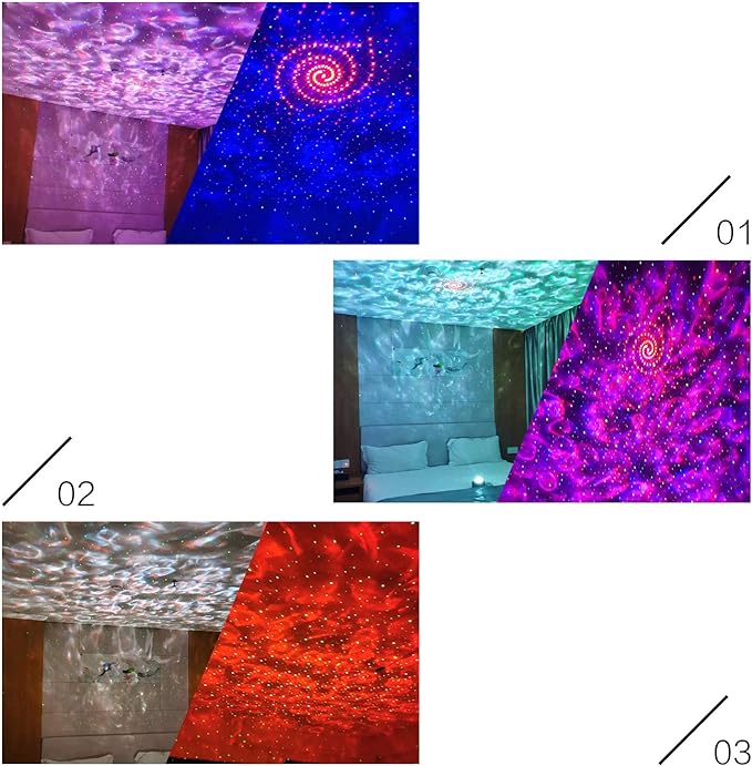 USB Star Projector Galaxy Light Projector 3 in 1 Music Sound Activated Night Lights Projector with Remote Control