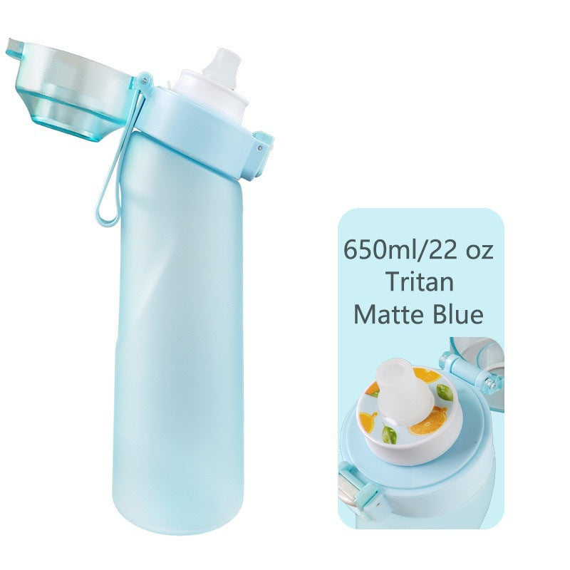 Gradient Color Water Bottle Flavour Pods Pack With 7 Flavour Pods 650ml Fruit Fragrance Scented Water Cup BPA Free 0% Sugar