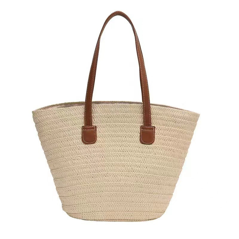Women's single shoulder straw bag large capacity seaside holiday style