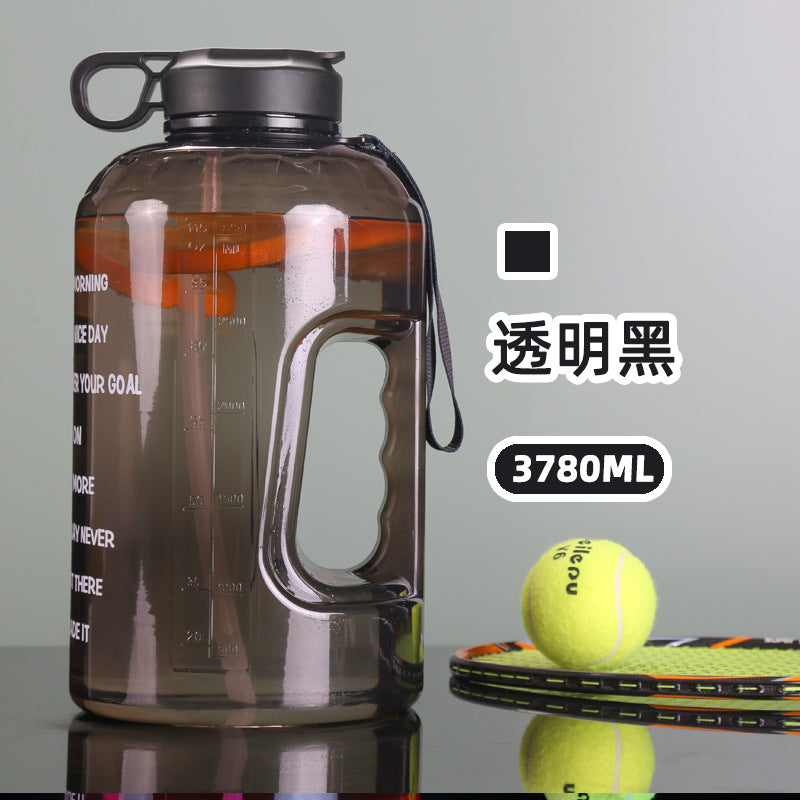 2.2L large-capacity gallon plastic space cup gradient color fitness outdoor sports large water bottle
