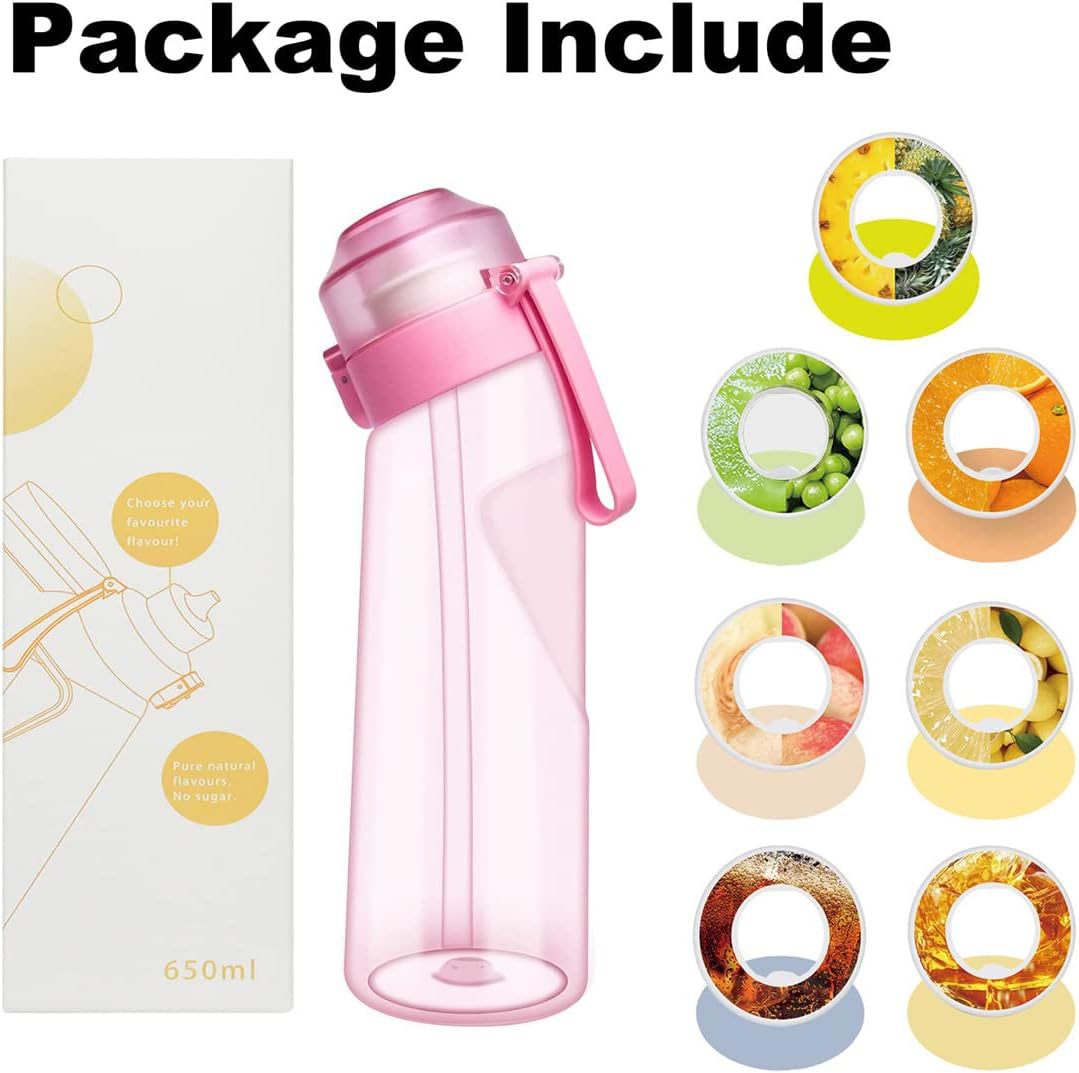 Transparent Fruit Fragrance Water Bottle with Flavor Pods,18.5 Oz/500ml,21.9 Oz/650ml Scent Sports Water Cup