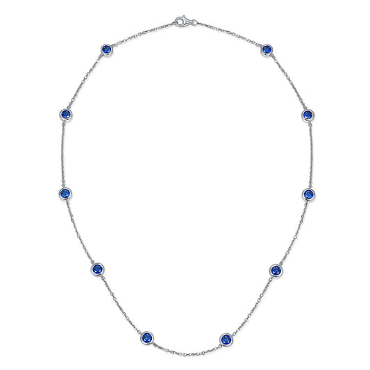 4.0mm round cultivated sapphire silver plated 18k gold bubble chocker short item