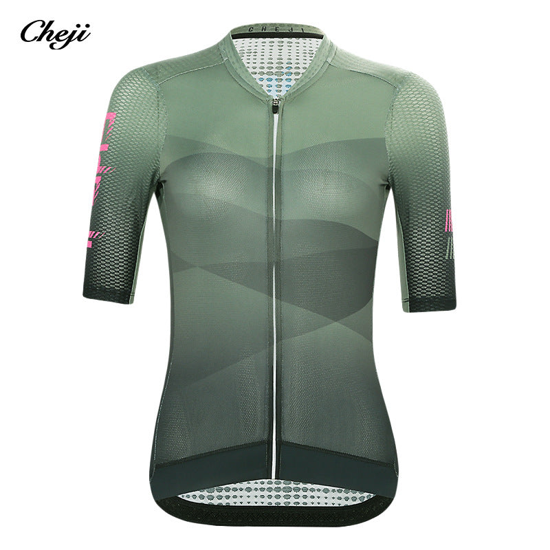 cycling wear women's summer road bike short sleeve top slim fit breathable and breathable fabric