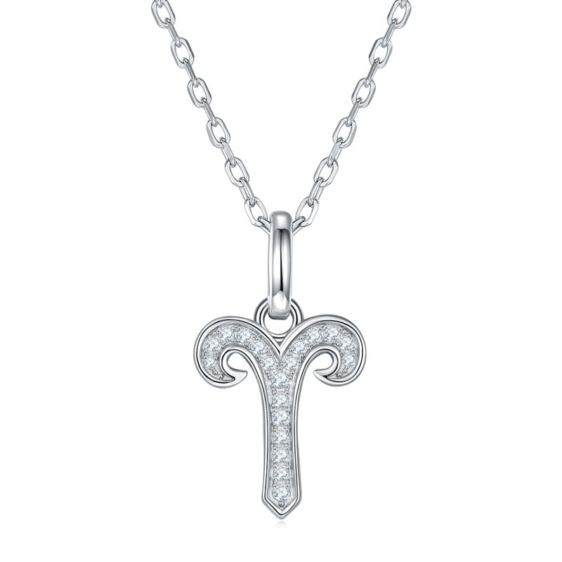 New Classic Zodiac Zodiac Series Pendant S925 Silver Inlaid D Moissanite Unisex Necklace