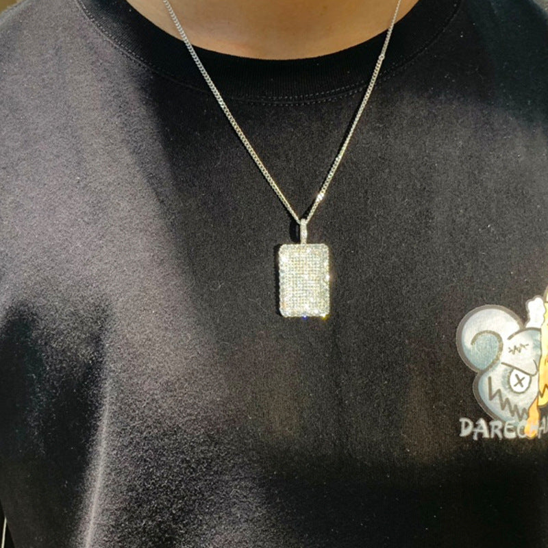 Hip-hop style full of diamonds D color VVS moissanite necklace seconds over the diamond pen rapper with the same pendant trendy brand accessories