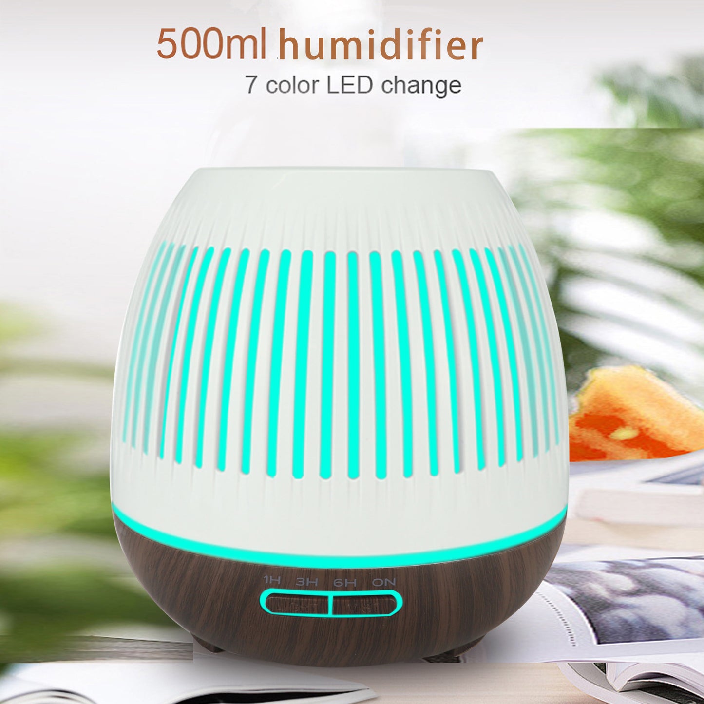 400ml humidifier hollow luminous humidifier wood grain humidifier air purifier aroma diffuser