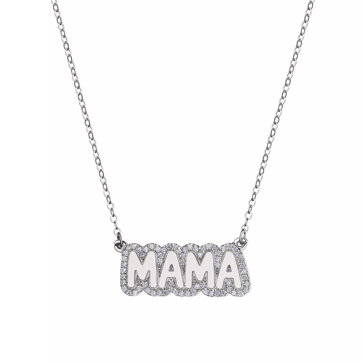 Ins stacked style personalized DIY letter name silver set moissanite plated 18k yellow gold necklace Valentine's Day gift