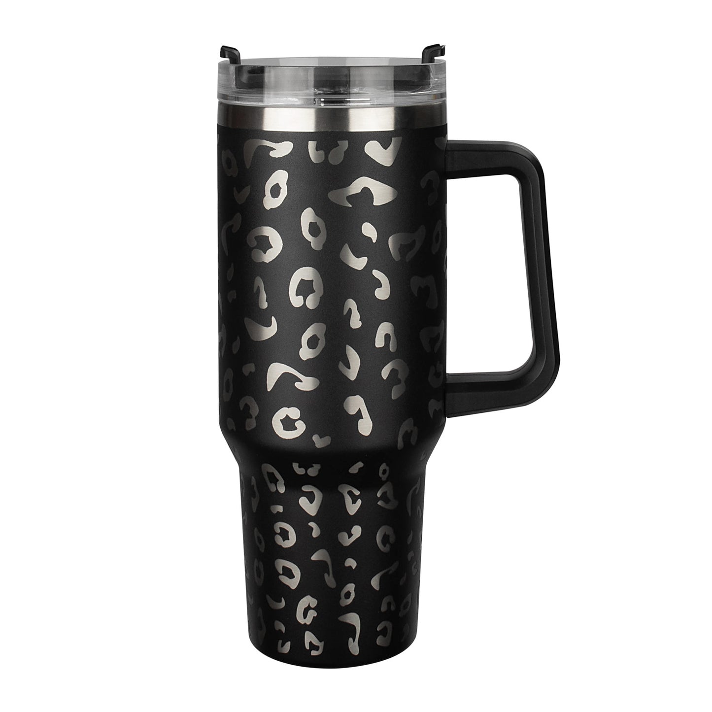 Insulated Reusable Stainless Steel Travel Mug Keeps Drinks Cold up to 24 Hours, 40 oz Tumbler with Handle and Straw Lid