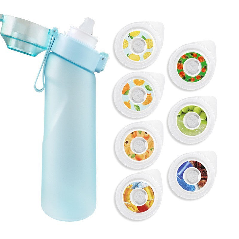 Gradient Color Water Bottle Flavour Pods Pack With 7 Flavour Pods 650ml Fruit Fragrance Scented Water Cup BPA Free 0% Sugar
