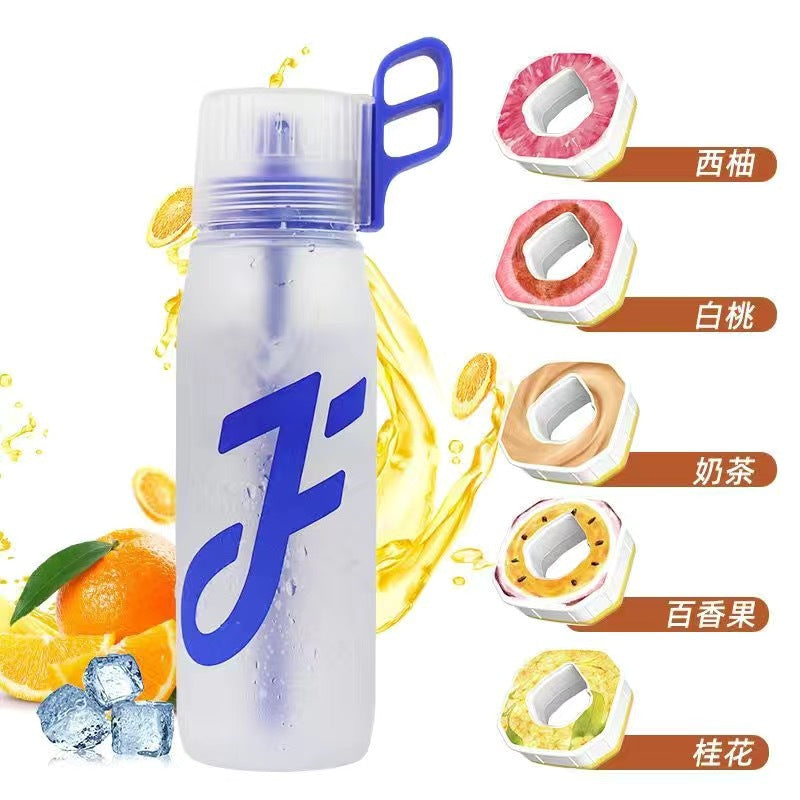 650ml Air Water Bottle Fruit Fragrance Air Starter Set Drinking Bottles with 5 Flavour Pods 0 Sugar, Leak-proof, BPA Free