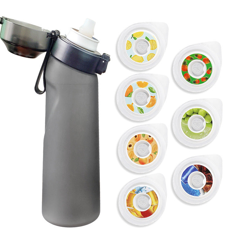 Gradient Color Water Bottle Flavour Pods Pack With 7 Flavour Pods 650ml Fruit Fragrance Scented Water Cup BPA Free 0% Sugar