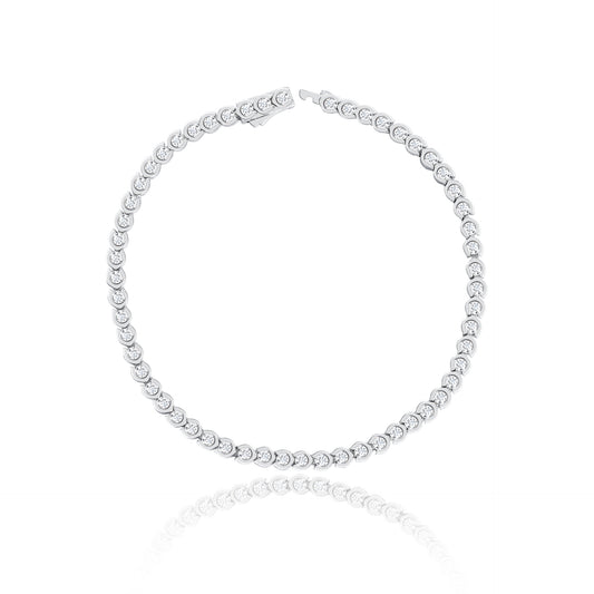 ins-style simple bubble 1.8mm round moissanite S925 silver plated 18k gold horseshoe bracelet is versatile and stacked