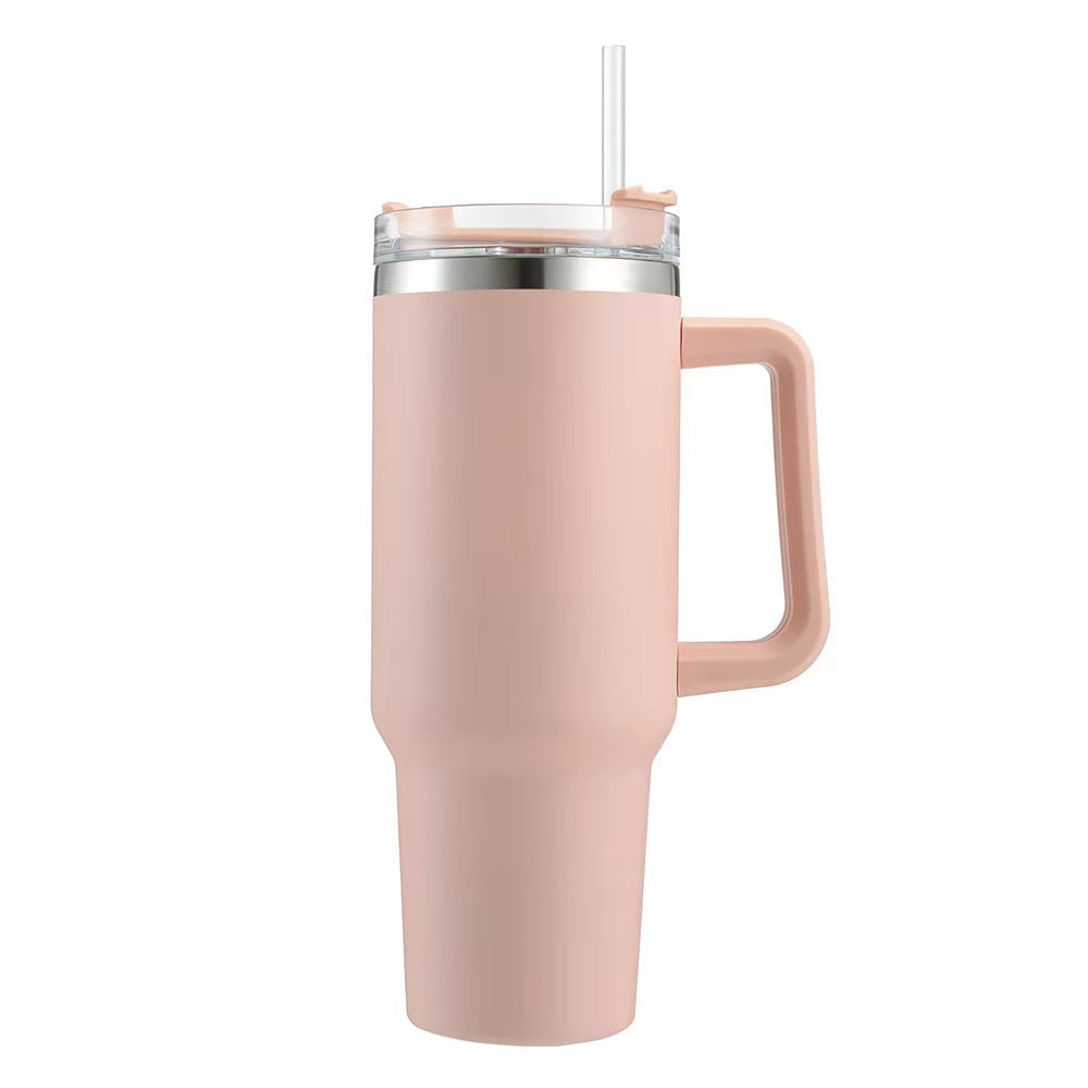 40Oz Insulated Stainless Steel Tumbler with Handle and Straw