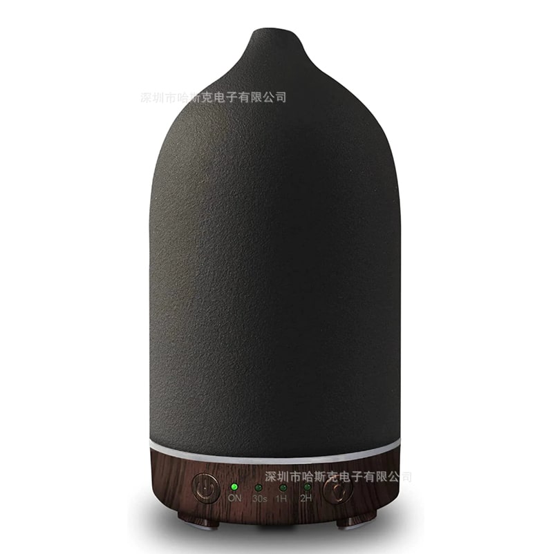 250ML Ceramic Ultrasonic Aromatherapy Diffusers for Home, Wood Stone Essential Oil Diffuser