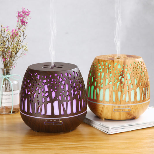 400ml Room Essential Oil Aroma Diffuser, Hollow Colorful Ultrasonic Humidifier