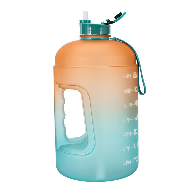 New Creative Multicolor Gradient Paint PETG Plastic Large Water Bottle 1 Gallon 3.78L Straw Water Bottle