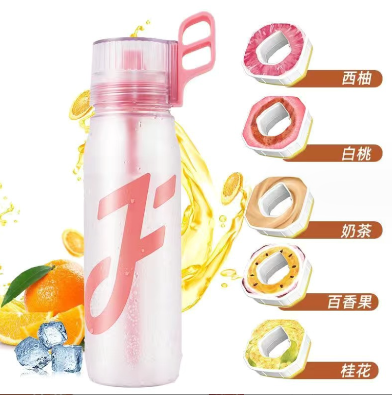 650ml Air Water Bottle Fruit Fragrance Air Starter Set Drinking Bottles with 5 Flavour Pods 0 Sugar, Leak-proof, BPA Free