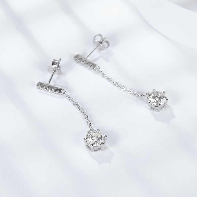 S925 Silver Six Claw Stud Earrings Tassel Earrings Feminine Sense of Luxury Moissanite Earring Earrings