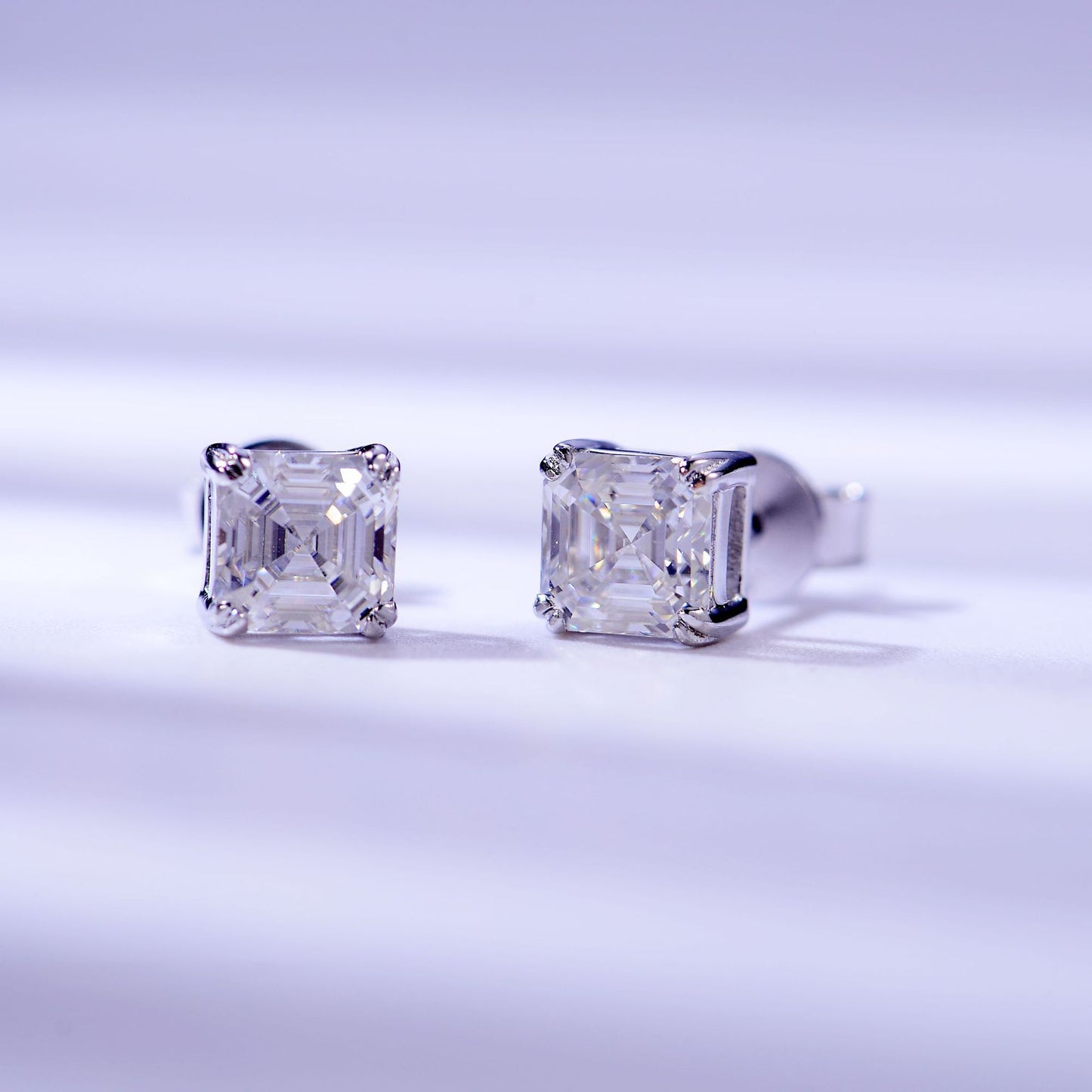 New 925 silver 2 carat pagoda shape D color moissanite ascheel earrings