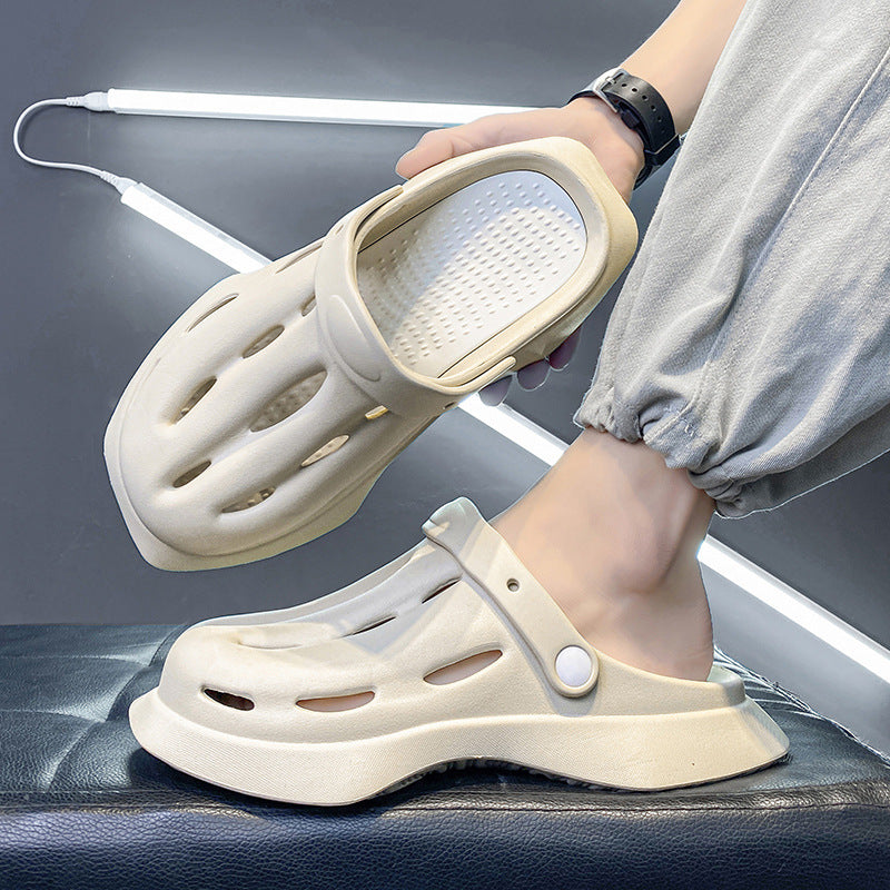 Explosive EVA hole shoes 2023 new beach sandals for couples going out to drag spot one drop boy tow