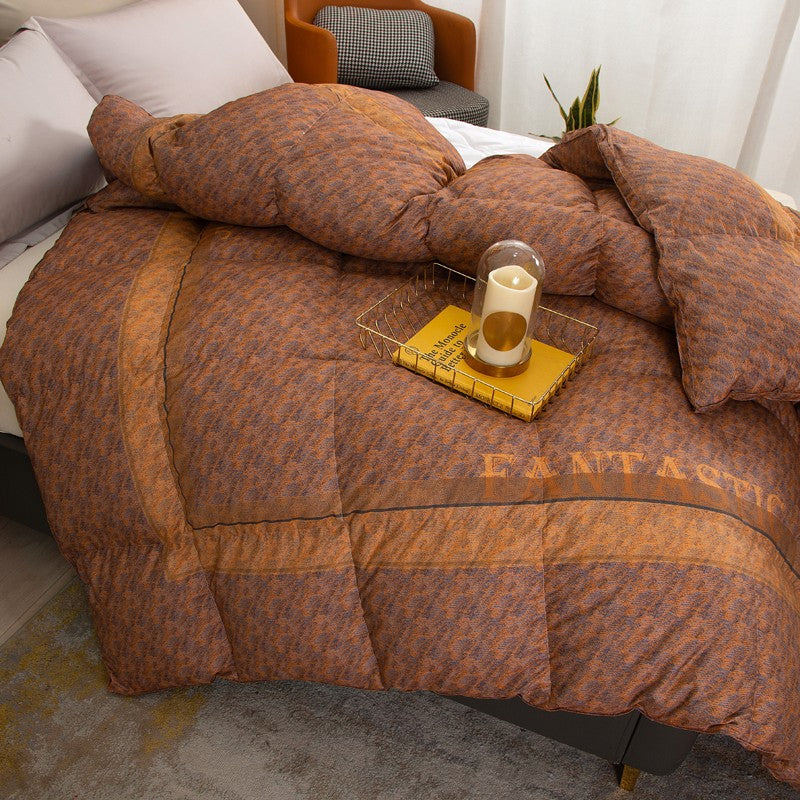 New 160 count encrypted Pima cotton digital printing 95% white goose down duvet core duck down quilt thickened warm winter quilt