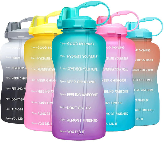 Tritan material handle large capacity bounce lid with straw outdoor 1 gallon sports water bottle 2.2L