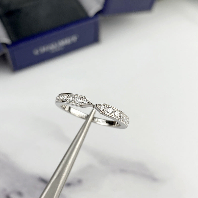 S925 Silver Plated 18k Gold Moissanite Couple Proposal Fashion Pair Ring Engagement Ring Free Engraving