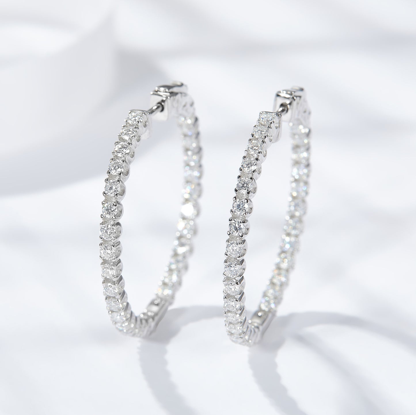 New Hoop Earrings S925 Sterling Silver Stud Earrings for Women Luxury Moissanite Earrings