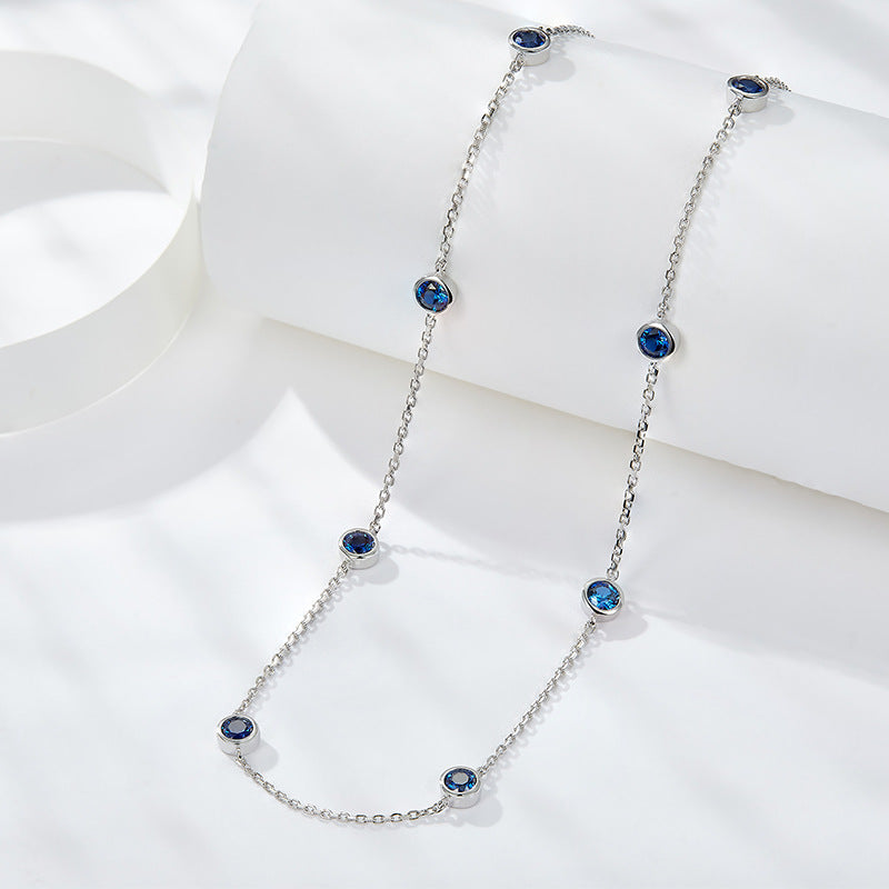 4.0mm round cultivated sapphire silver plated 18k gold bubble chocker short item