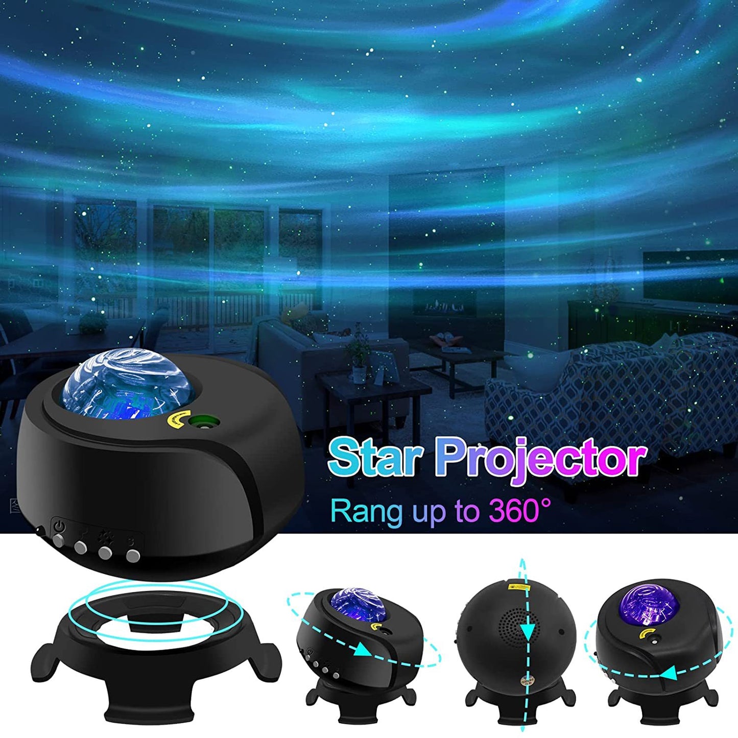 The Largest Coverage Area Galaxy Lights Projector, FLITI Star Projector, with Changing Nebula and Galaxy Shapes Galaxy Night Light