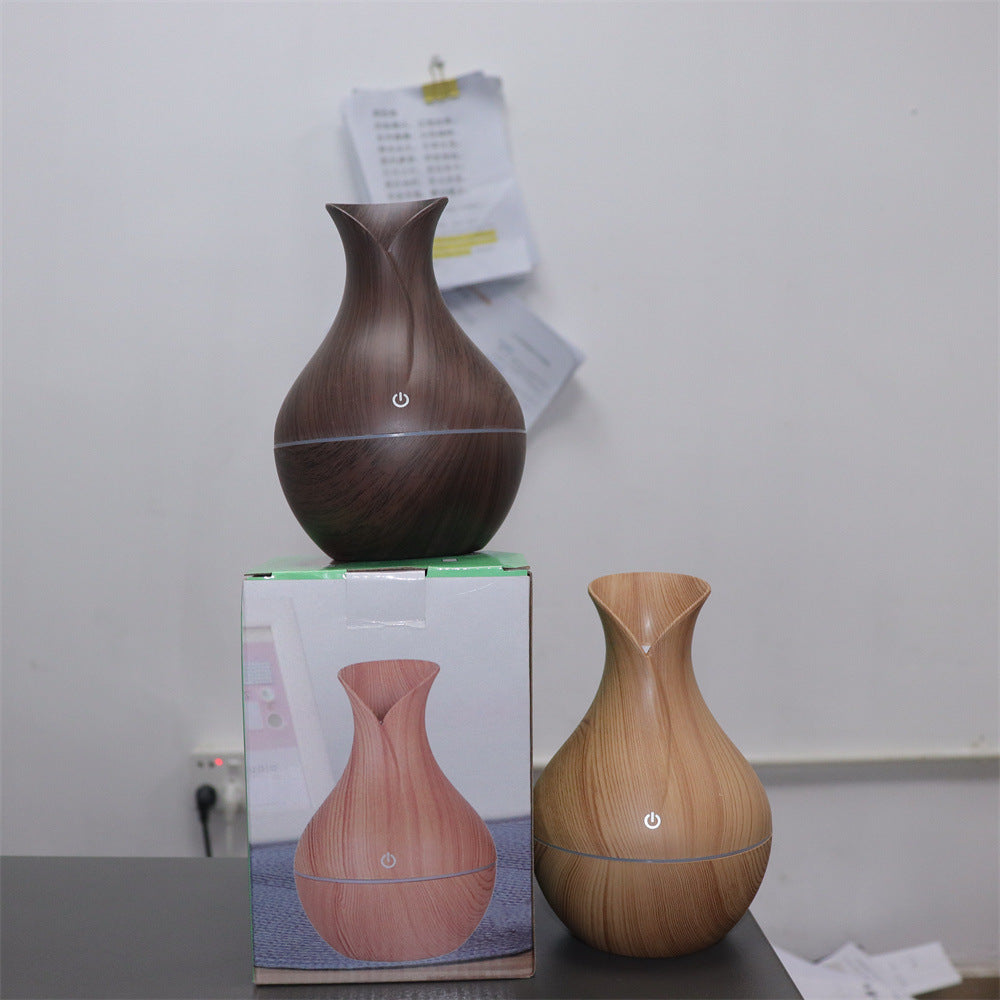 Wood grain diffuser home bedroom hotel ultrasonic essential oil spray humidifier dormitory night light silent diffuser