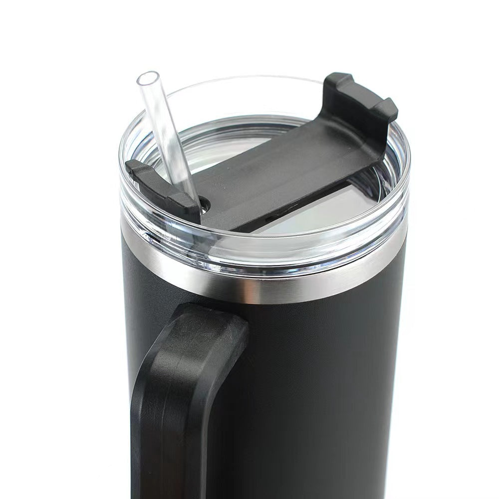 40Oz Insulated Stainless Steel Tumbler with Handle and Straw