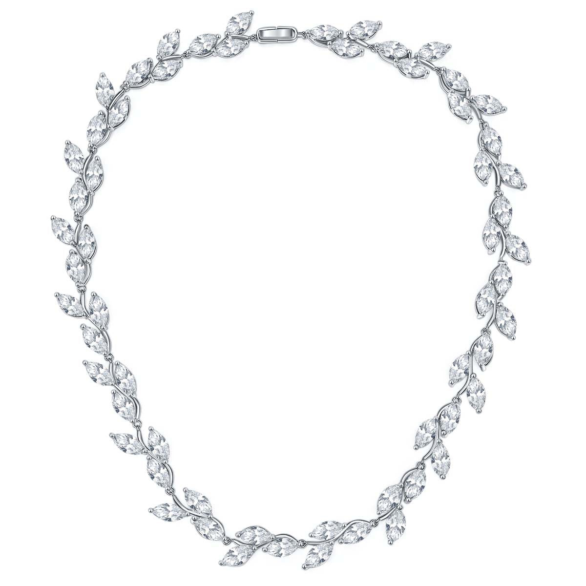 Dinner Annual Meeting Large Set Chain Marquise 4.5*9mm Moissanite Leaf Full Diamond Necklace Luxury Style