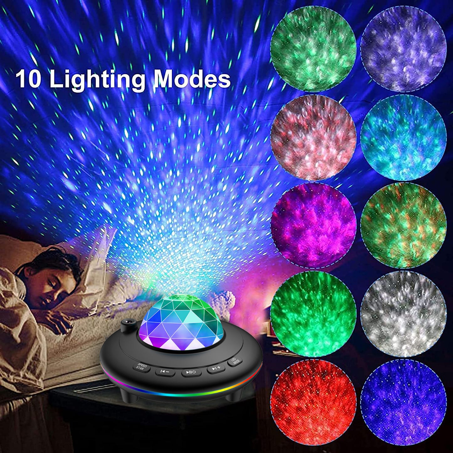 LED star projector galaxy starry atmosphere projection lamp remote control bluetooth laser laser bedroom night light