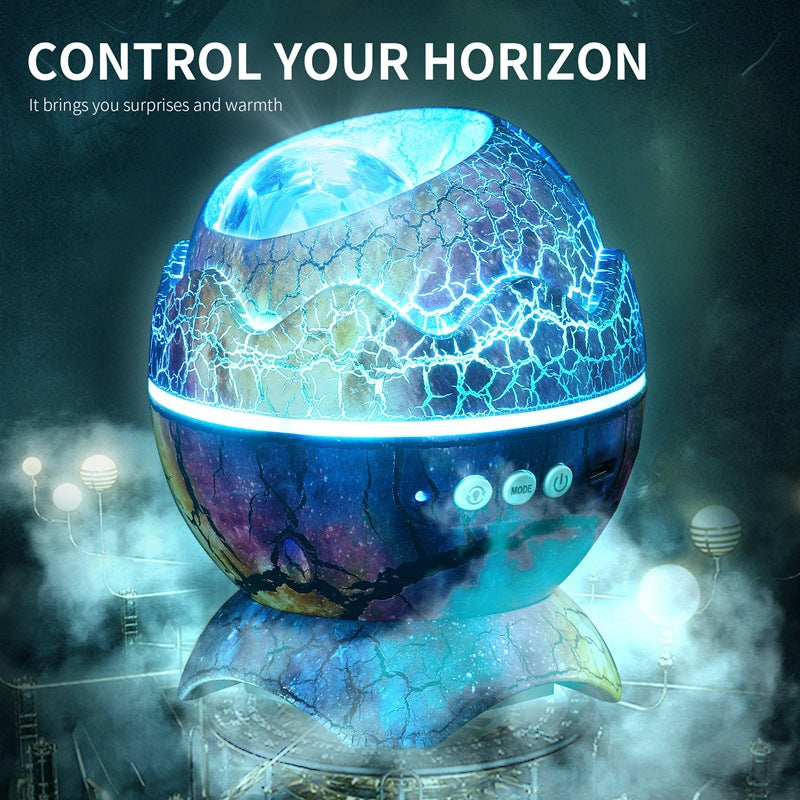 Dinosaur Egg Galaxy Star Projector Starry Light with Wireless Music Player, Night Light with White Noise