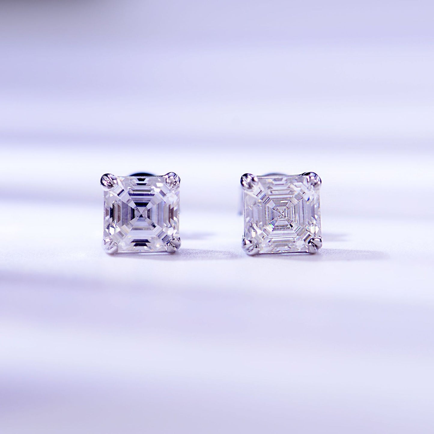 New 925 silver 2 carat pagoda shape D color moissanite ascheel earrings