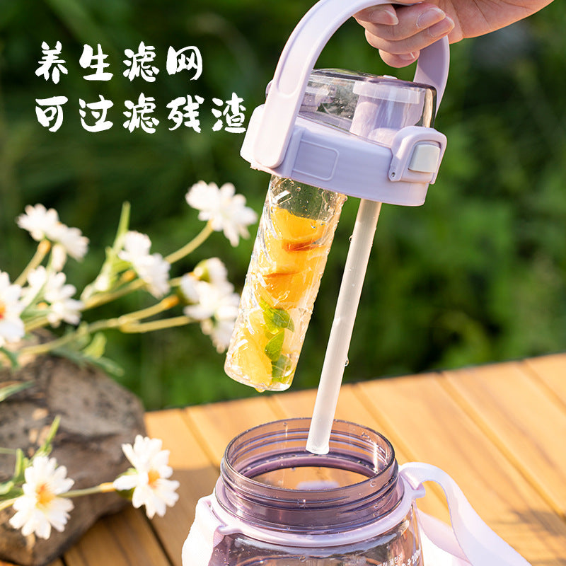 High-value pot-bellied water cup New straw cup high temperature resistant plastic bottle Universal gift cup outdoor sports kettle