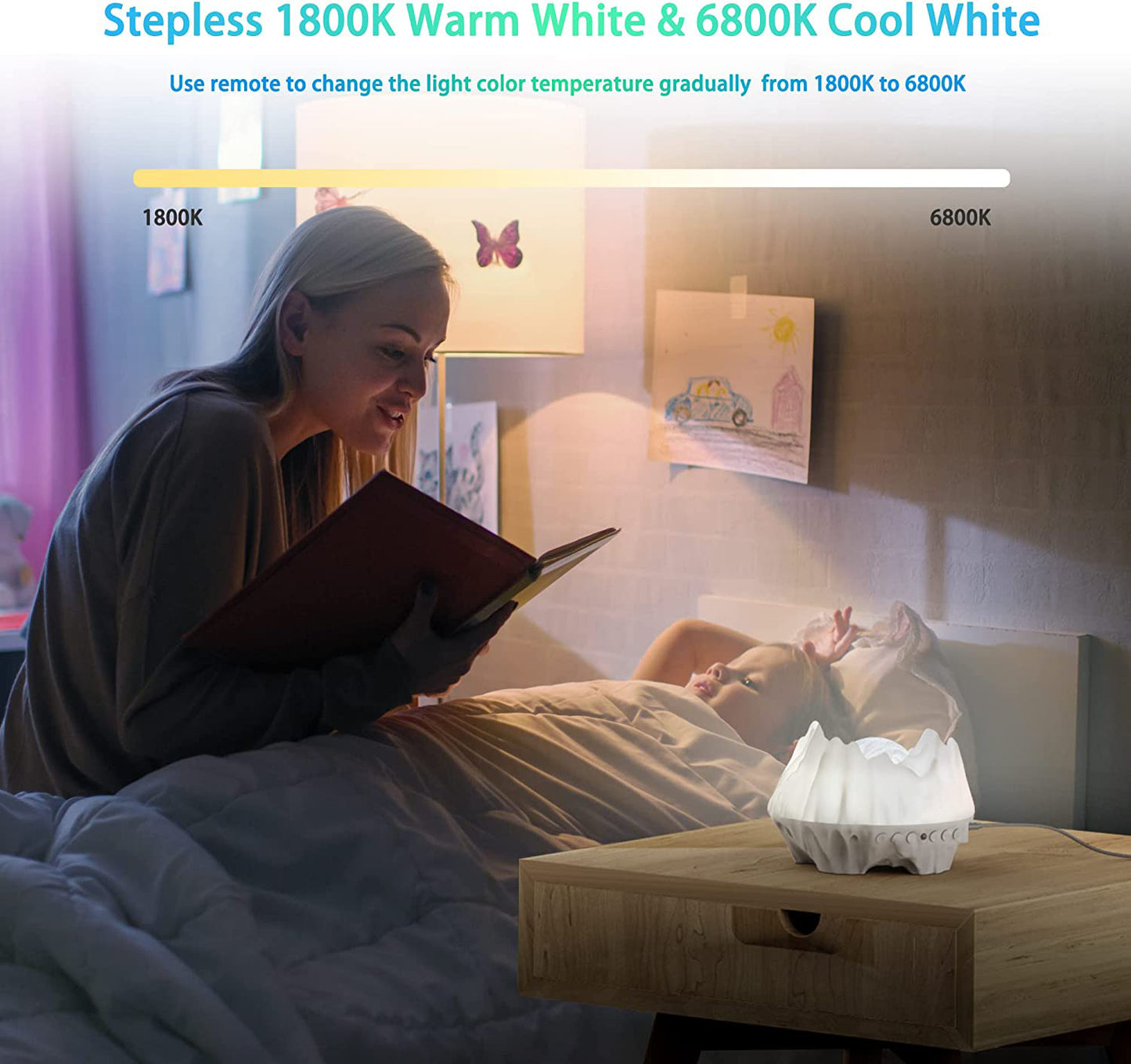 Galaxy Projector Star Projector Night Light Work with Alexa Google Home 8 in 1 Smart WiFi Music Galaxy Light Projector Bluetooth Remote Timer