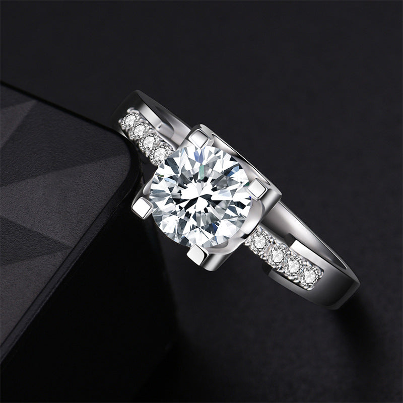 S925 Silver Plated 18K Gold Closed Bull Head Small Man Waist Bull Head Women's Ring D Color Moissanite Diamond Diamond Ring