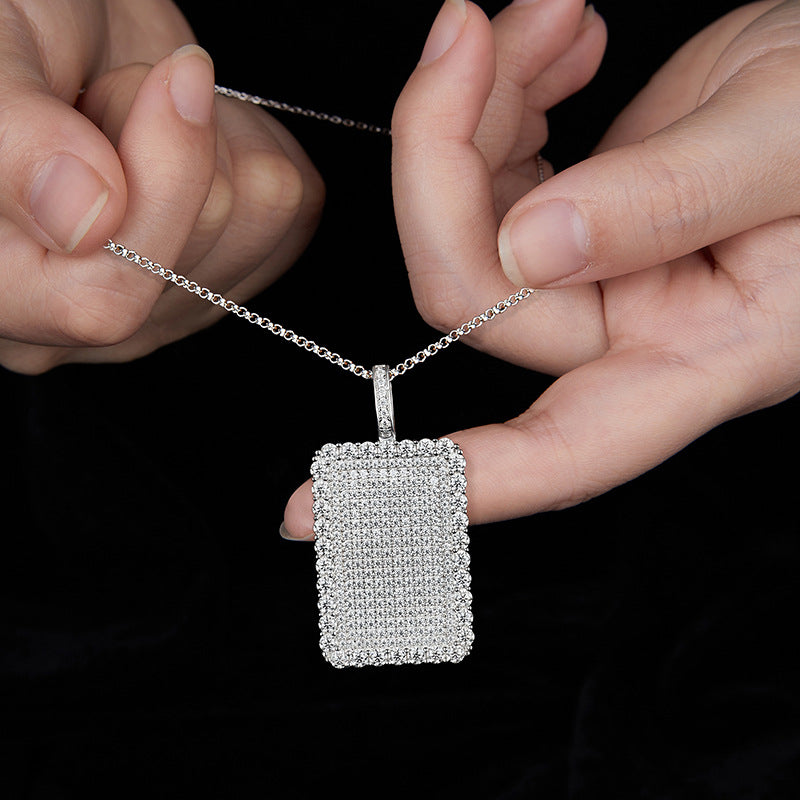 Hip-hop style full of diamonds D color VVS moissanite necklace seconds over the diamond pen rapper with the same pendant trendy brand accessories