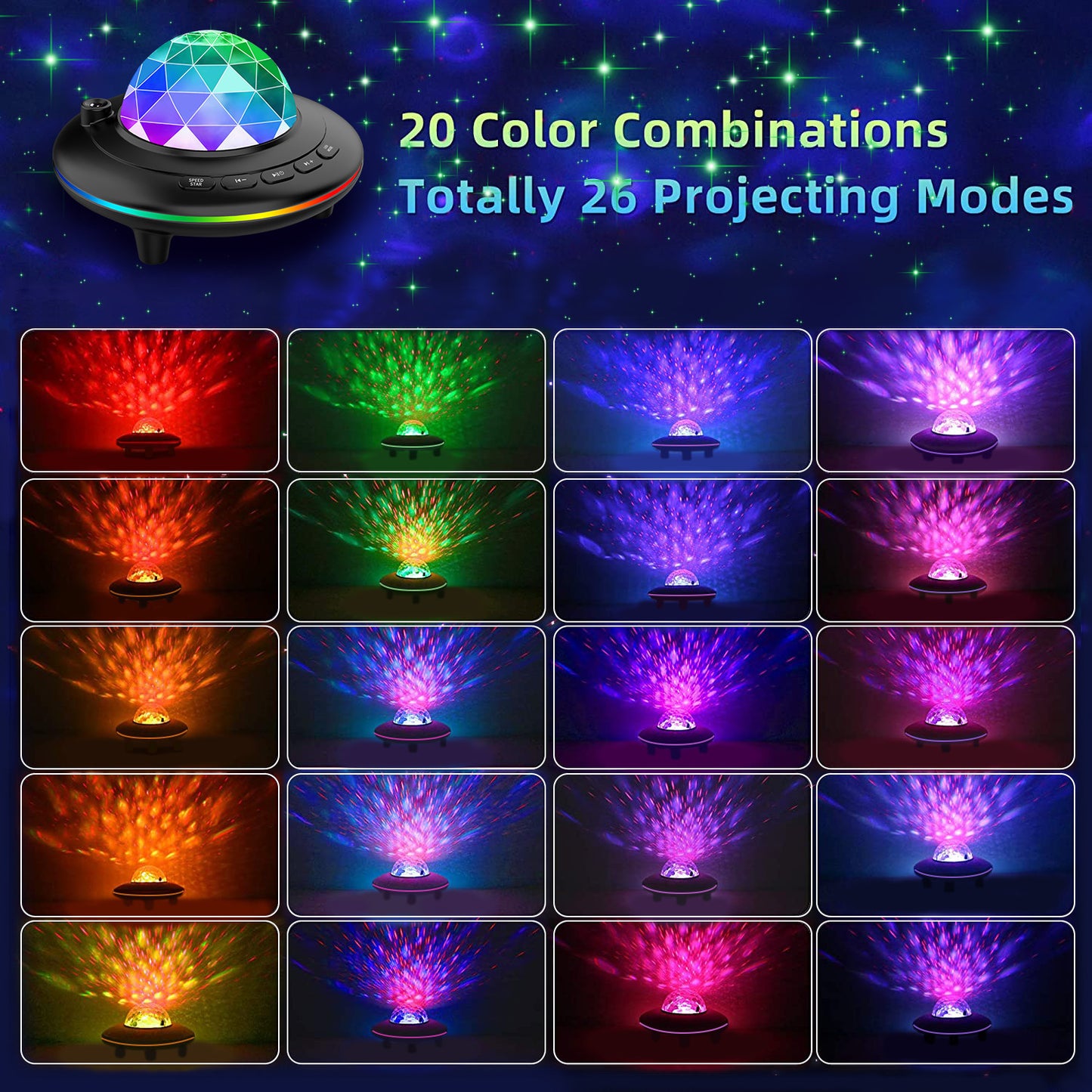 LED star projector galaxy starry atmosphere projection lamp remote control bluetooth laser laser bedroom night light