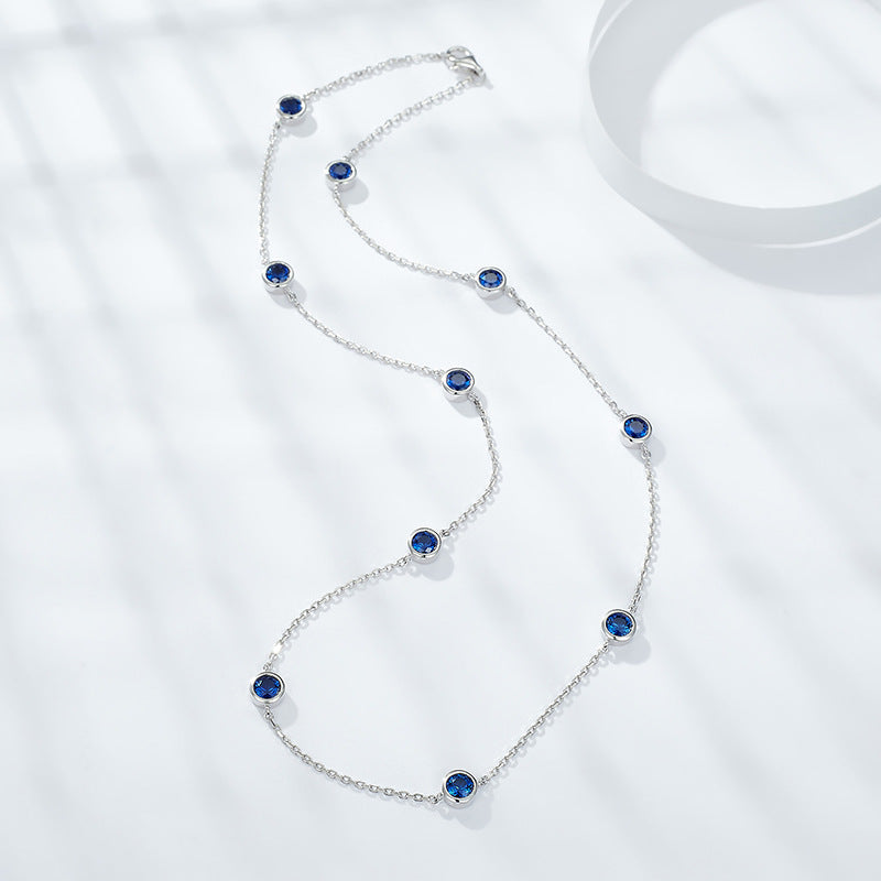 4.0mm round cultivated sapphire silver plated 18k gold bubble chocker short item