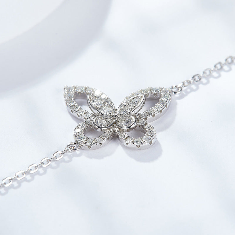 Fashion Classic Graff Butterfly Full Diamond Moissanite Bracelet S925 Silver Plated 18k Gold Stacked Hands