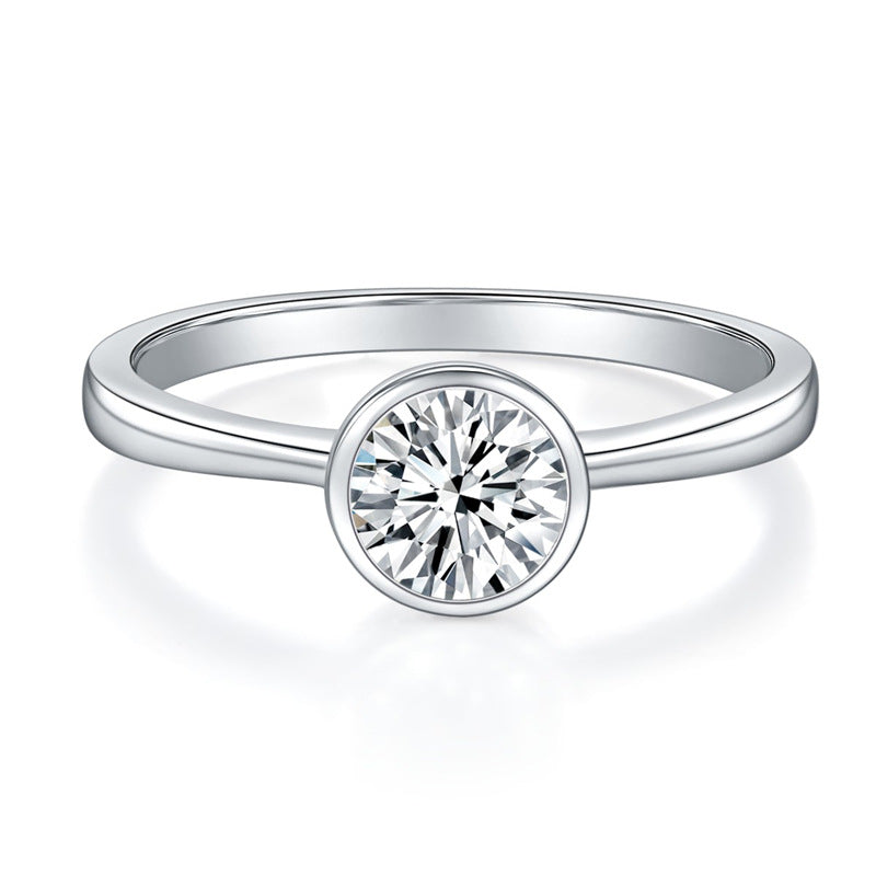 moissanite 1 carat lucky bubble silver ornament S925 women's accessories ring