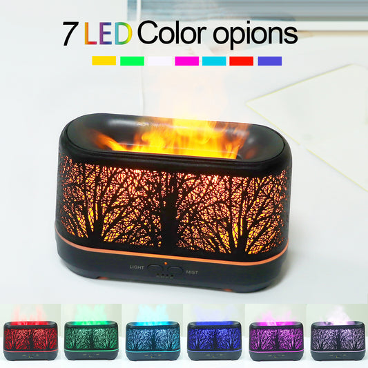 New wrought iron hollow forest lantern flame humidifier household flame essential oil aroma diffuser