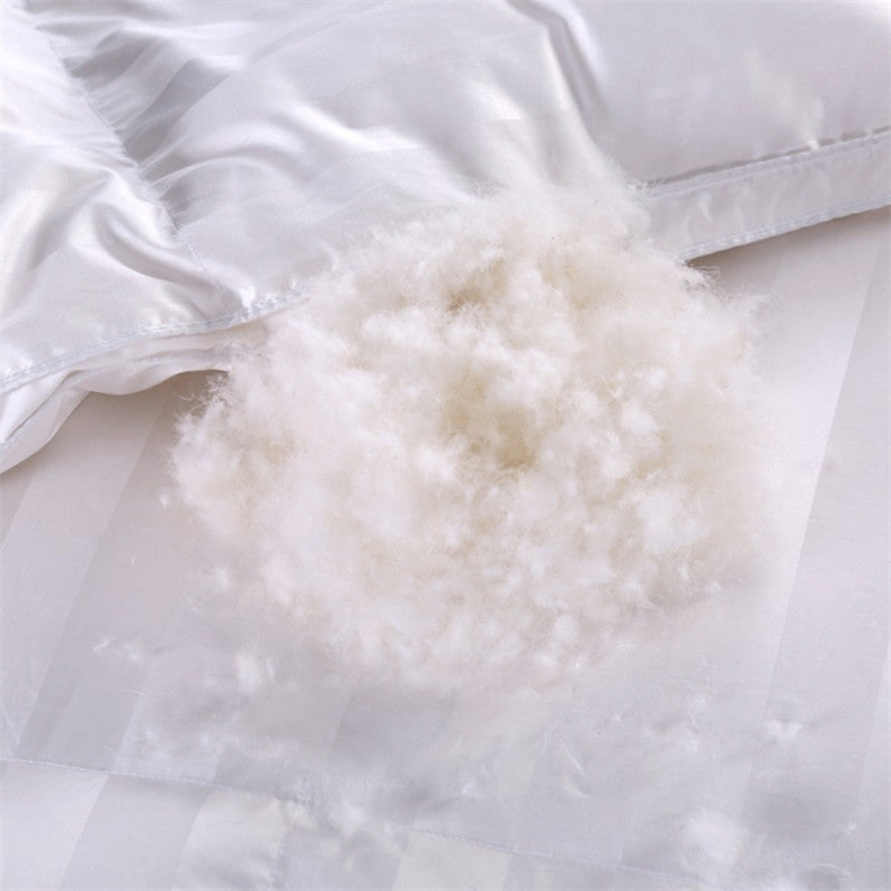 160 satin silk duvet 98% white goose down quilt white duck down thick warm winter quilt core