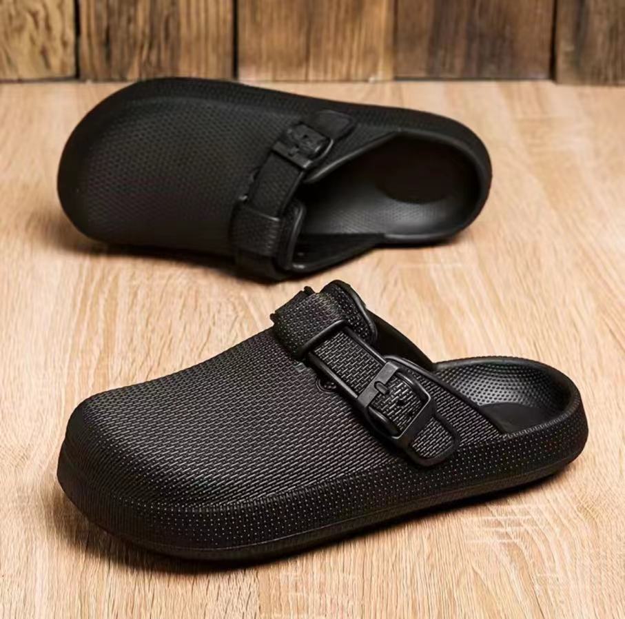 Wide Round Toe Flat Mules Clogs for Men Beach Sandals Quick Drying Water Shoes