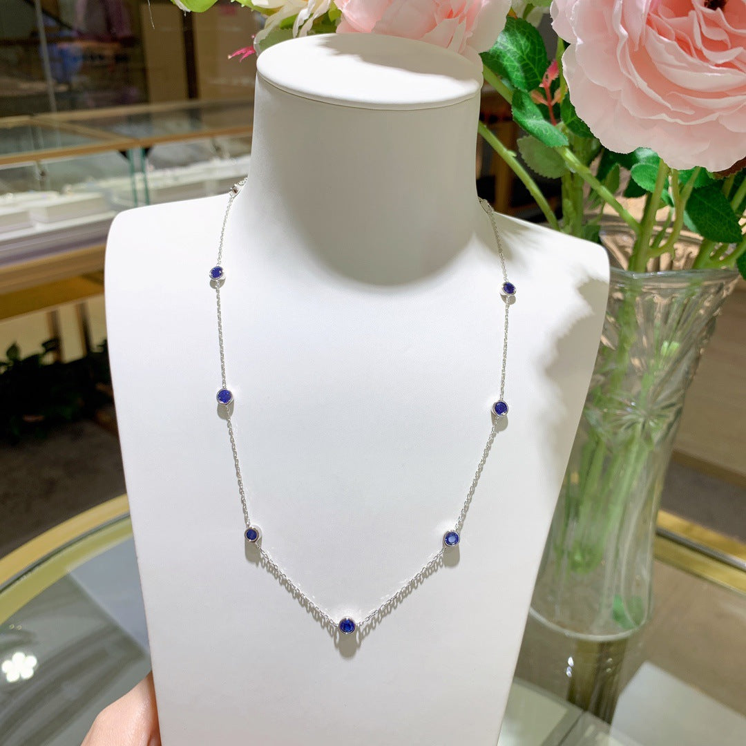 4.0mm round cultivated sapphire silver plated 18k gold bubble chocker short item