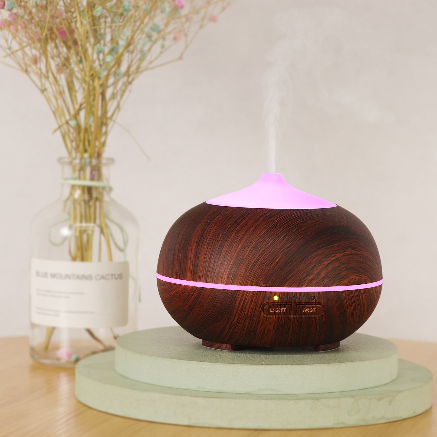 Wood grain aromatherapy humidifier home air purifier essential oil diffuser